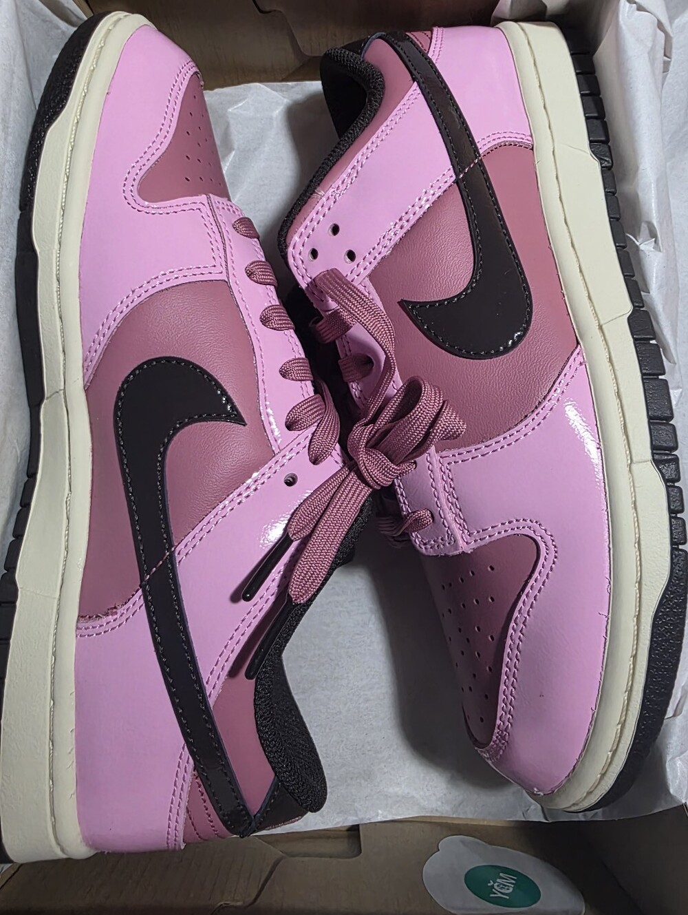 Nike Dunk Low Dunk Sneakers in Light Pink and Dark Rose Size 8.5w.